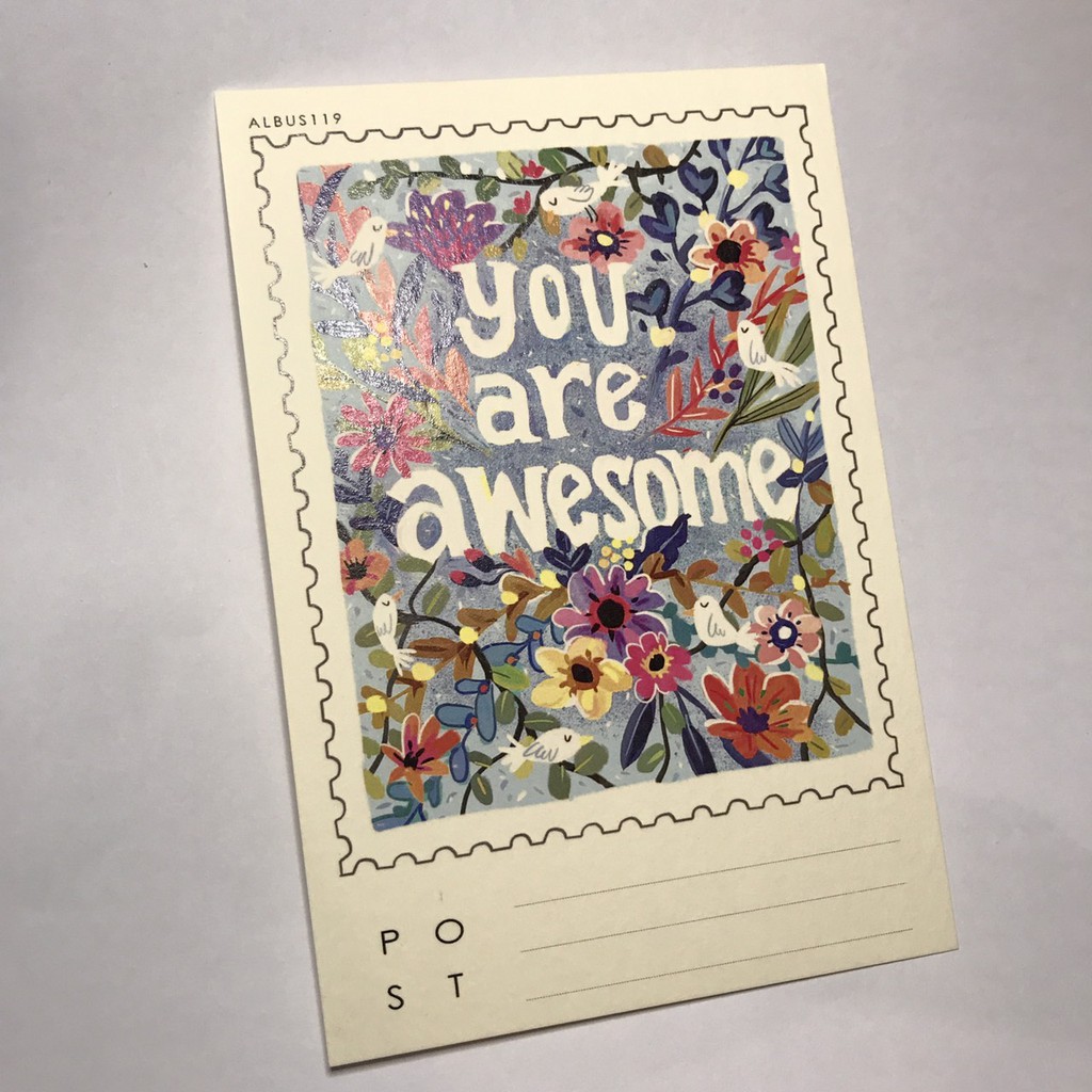 Postcard &quot;You Are Awesome&quot; giấy dày [HÀNG THIẾT KẾ]  bưu thiếp | thiệp l Zip A1