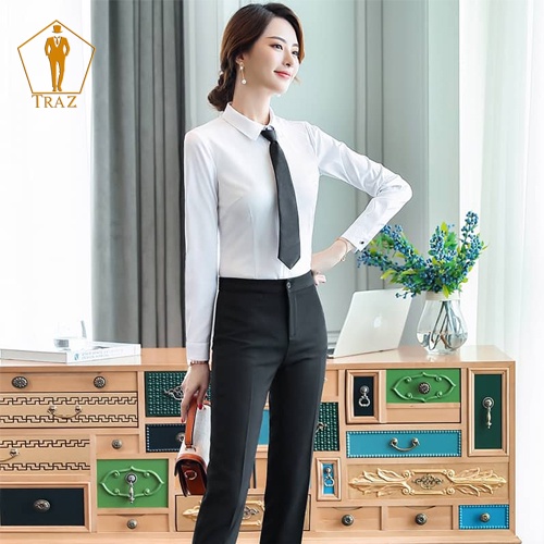 Cà vạt Caravat nữ Thắt Sẵn TRAZ Học Sinh, Sinh Viên Bản Nhỏ Màu Đen Lụa Silk Phi Bóng Hàn Quốc