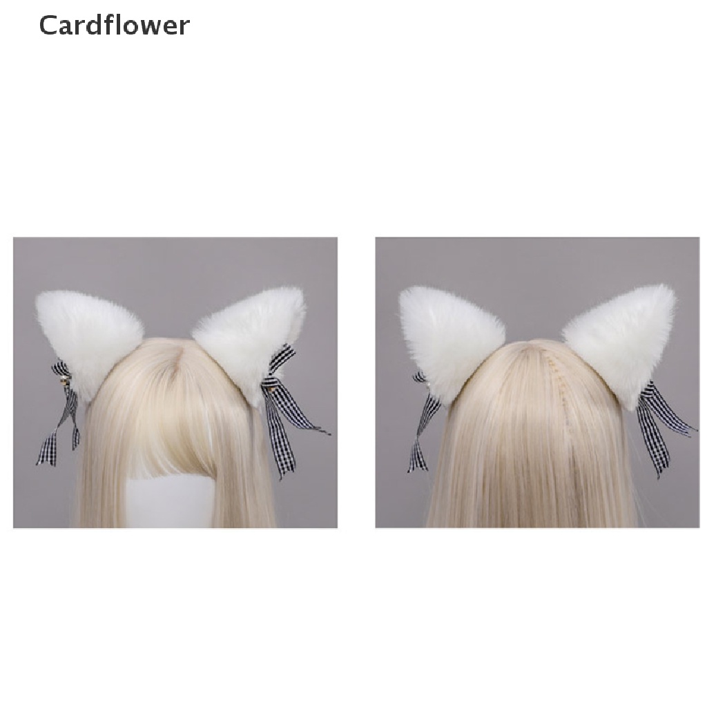&lt; Cardflower &gt; Kẹp Tóc Hình Tai Cáo Lông Xù Phong Cách Lolita Hóa Trang Tiệc Tùng Đang Giảm Giá