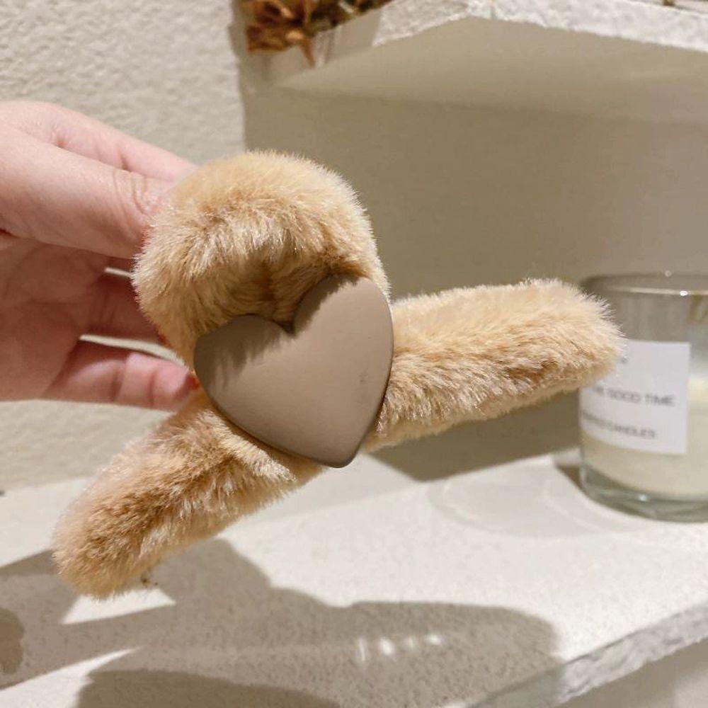 BSUNS Kẹp Tóc Càng Cua Đính Lông Nhung Dễ Thương Xinh Xắn Cho Nữ