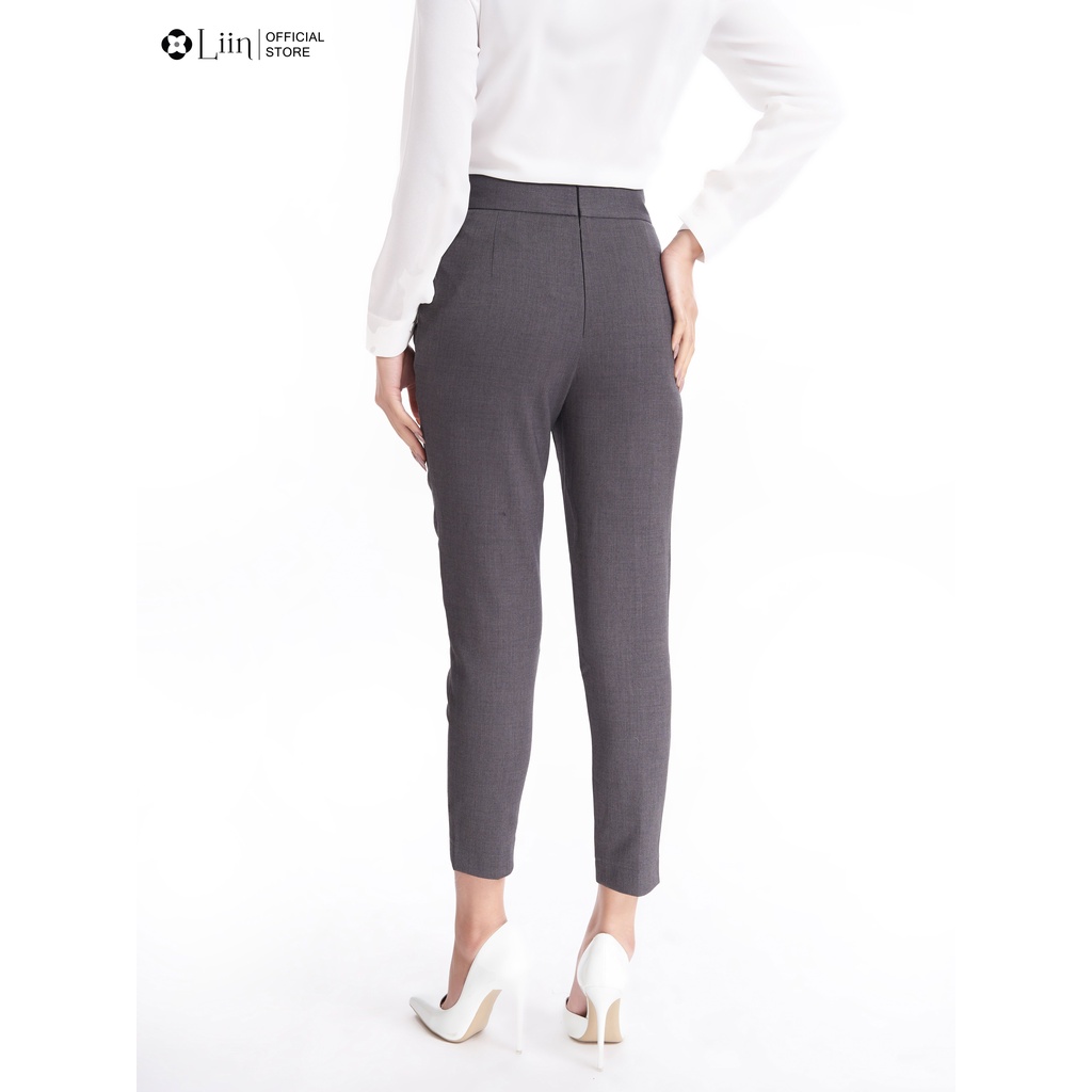 Quần baggy công sở linbi màu xám 2 cúc kiểu dáng trẻ trung, thanh lịch liin clothing Q3648