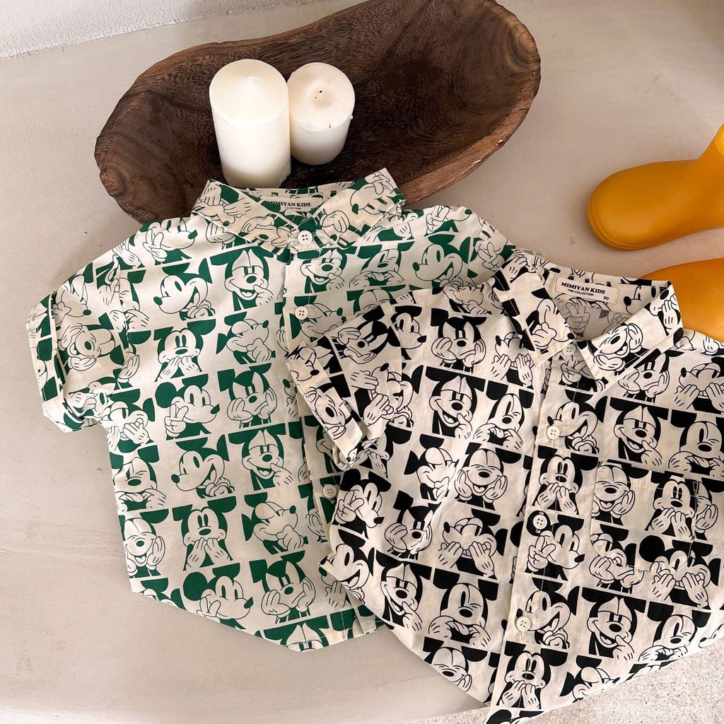 Hàng Mới Về Áo Sơ Mi Tay Ngắn Cổ Bẻ In Họa Tiết Hoạt Hình Thời Trang Mùa Hè Dành Cho Trẻ Em 2022