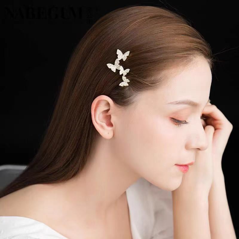 Kẹp Tóc Hình Bướm Đính Đá Lấp Lánh Xinh Xắn Cho Nữ