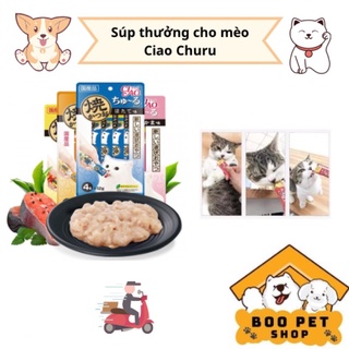 Súp thưởng Ciao Churu cho mèo | Pate Ciao Churu dạng kem 4 thanh