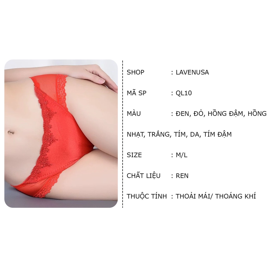 Quần lót nữ ren xuyên thấu quyến rũ gợi cảm mềm mại cao cấp LAVENUSA QL10