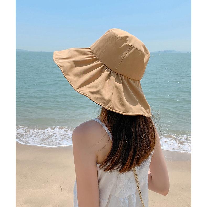 Mũ Vành Chống Nắng Chống Tia UV Lót Da Màu Trơn L2059