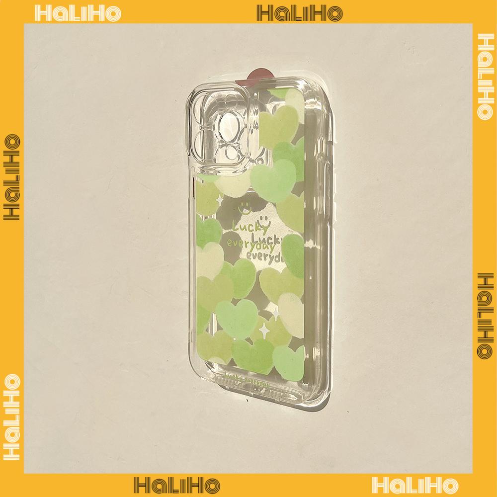 iPhone Case Silicone Soft Case Clear Case Metal Button Shockproof Protection Camera Green Love Compatible with iPhone 11 iPhone 13 Pro Max iPhone 12 Pro Max iPhone 7 Plus iPhone xr