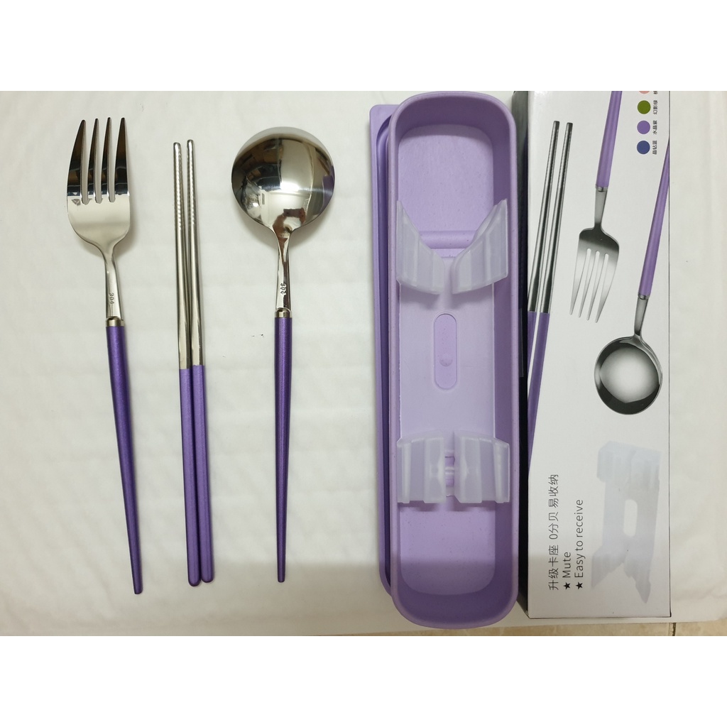 Bộ muỗng đũa cơm trưa INOX 304 thiết kế sang trọng Mạ PVD cao cấp