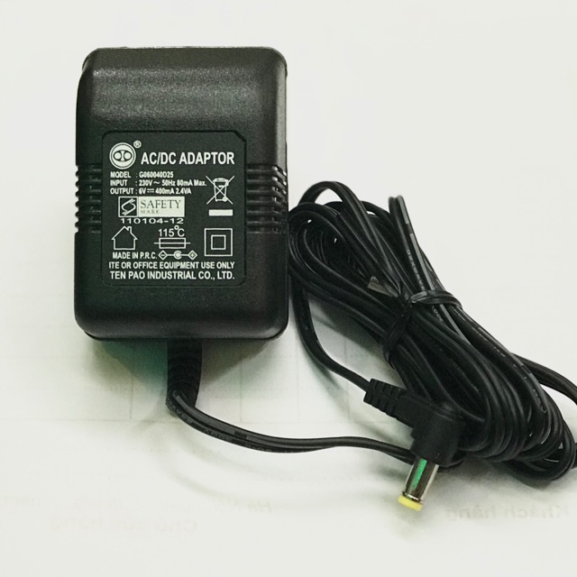 Nguồn adapter 6V 0,4A ( nguồn đồ chơi)