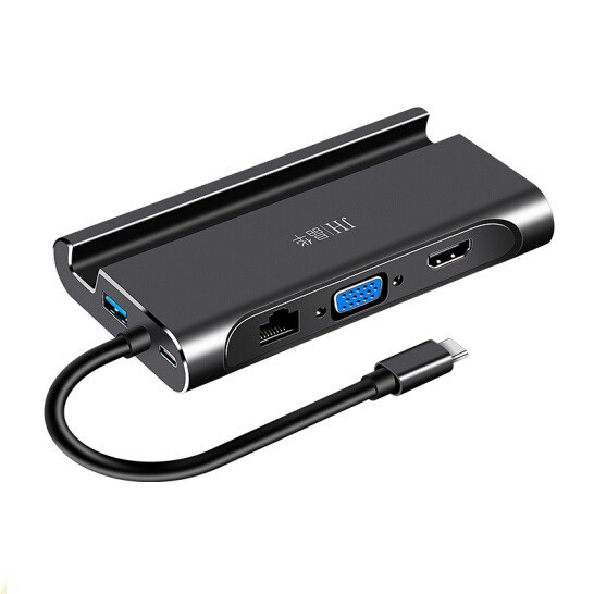 DOCK USB-C QUA TYPE-C/HDMI/VGA/LAN/3 CỔNG USB 3.0 THÍCH HỢP CHO LAPTOP