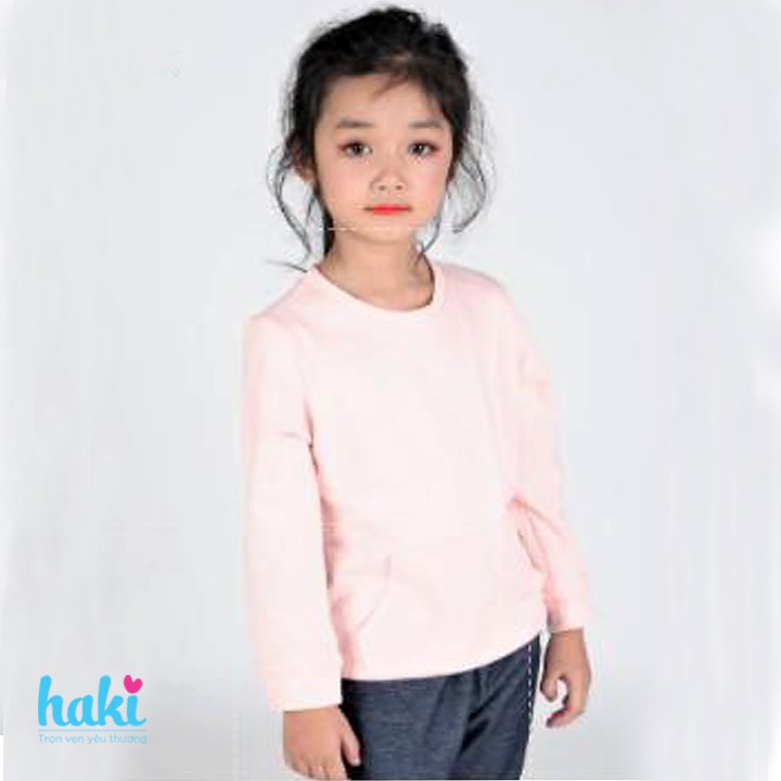 Áo bé gái cotton da cá bé gái - hồng-Haki