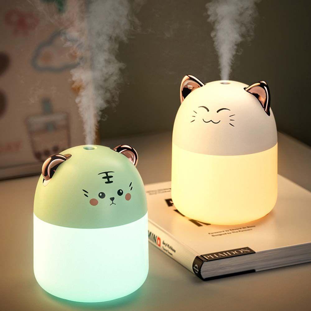 Máy Phun Sương Tạo Độ Ẩm Không Khí Mini Hình Mèo Có Đèn Ban Đêm Cho Xe Hơi Harry