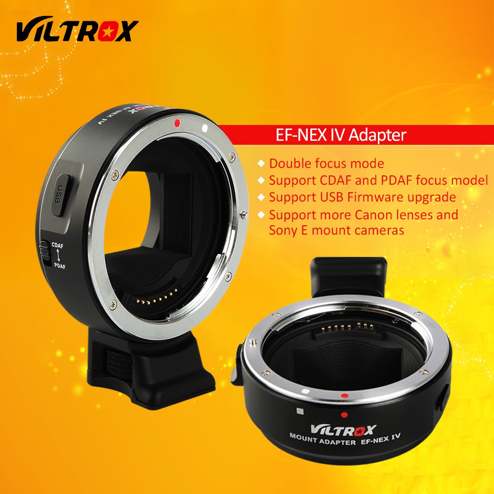 Ngàm chuyển AF Viltrox EF-NEX IV ( Để sử dụng ống canon trên thân máy Sony )