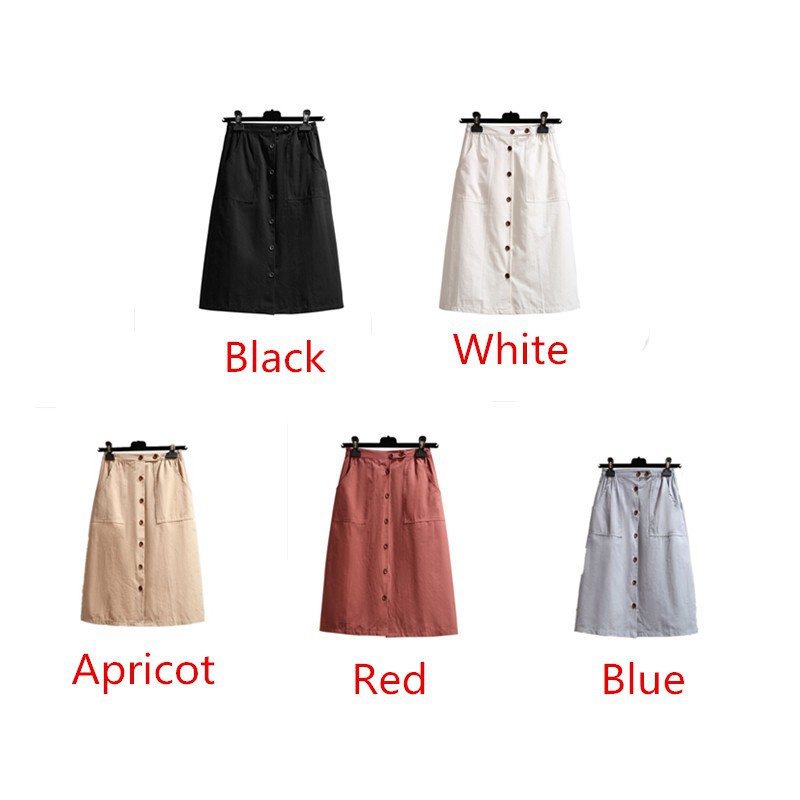 99K Free Shipping Chân Váy Midi Lưng Cao Phối Nút Cho Nữ | BigBuy360 - bigbuy360.vn