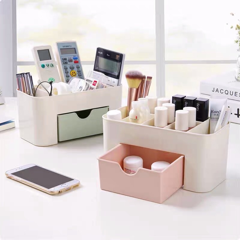 [Màu Ngẫu Nhiên] Khay Kệ Mỹ Phẩm Mini Có Ngăn Kéo Tiện Ích 22x10x10.3 cm