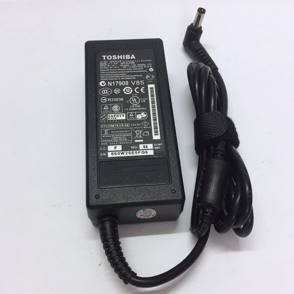 SẠC LAPTOP TOSHIBA CHÂN TO 19V 3.42A 65W DÙNG CHO TOSHIBA SATELLITE ZIN THEO MÁY BẢO HÀNH 12 THÁNG