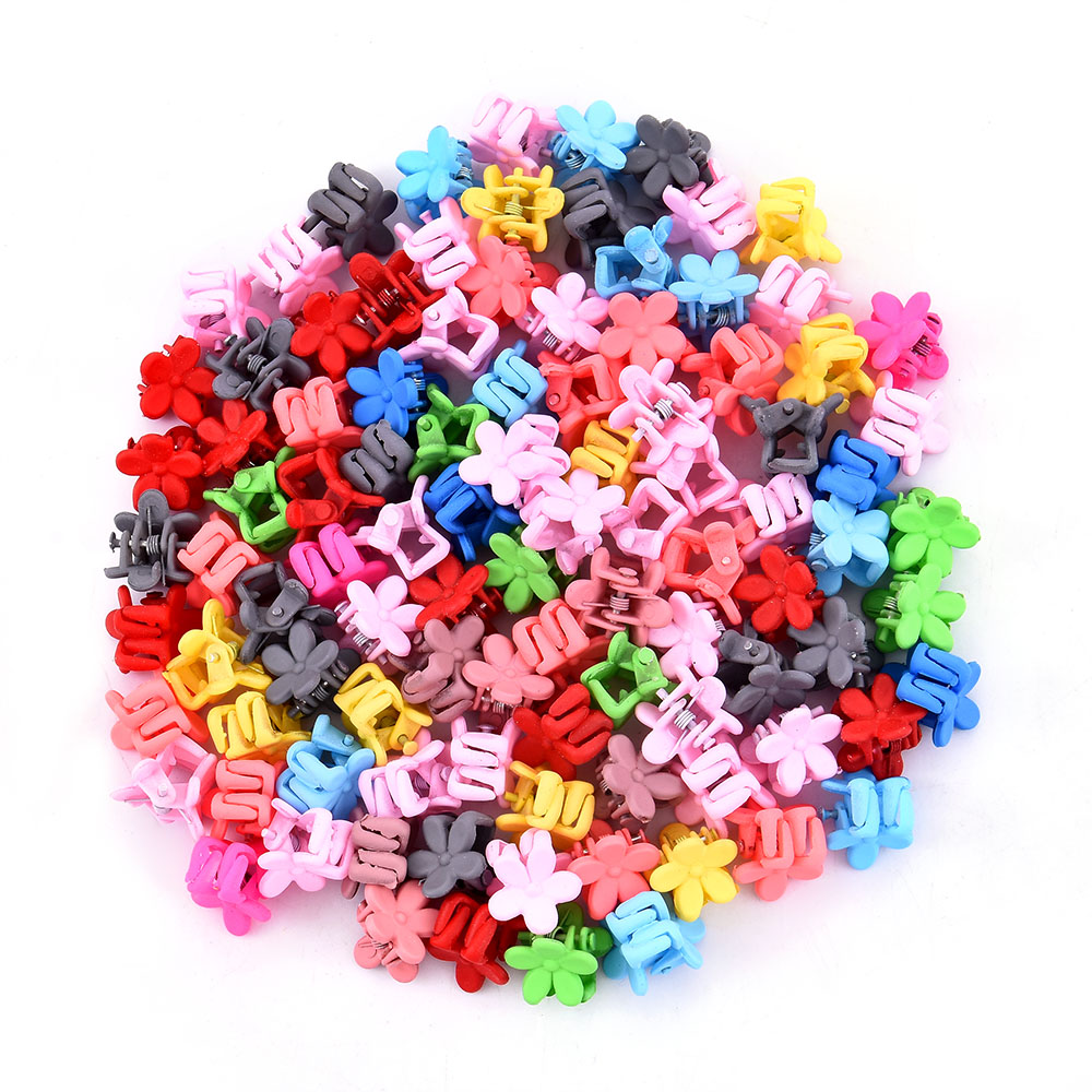 Set 10 Kẹp Tóc Hình Hoa Mini Dễ Thương Cho Bé Gái