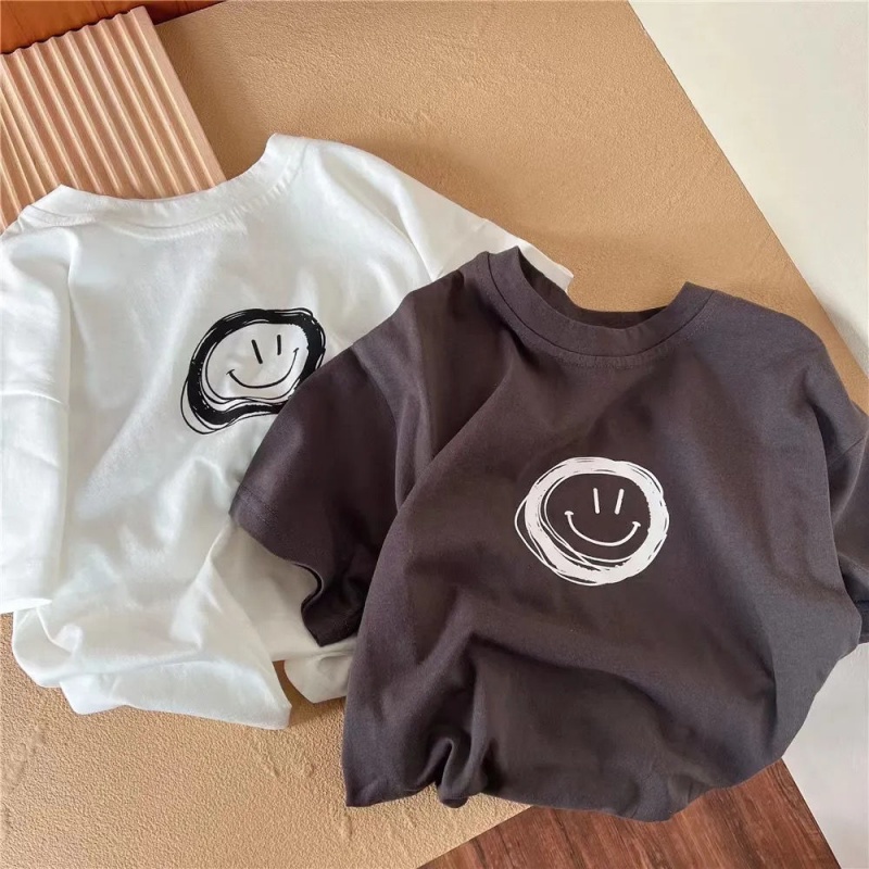 MNGRL Áo Thun Cotton Ngắn Tay Phong Cách Hàn Quốc Thời Trang Mùa Hè Cho Bé Trai