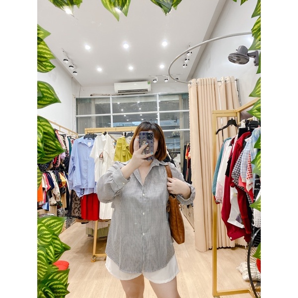 Áo so mi kiểu bigsize cột dây sau A55 size 60-95kg