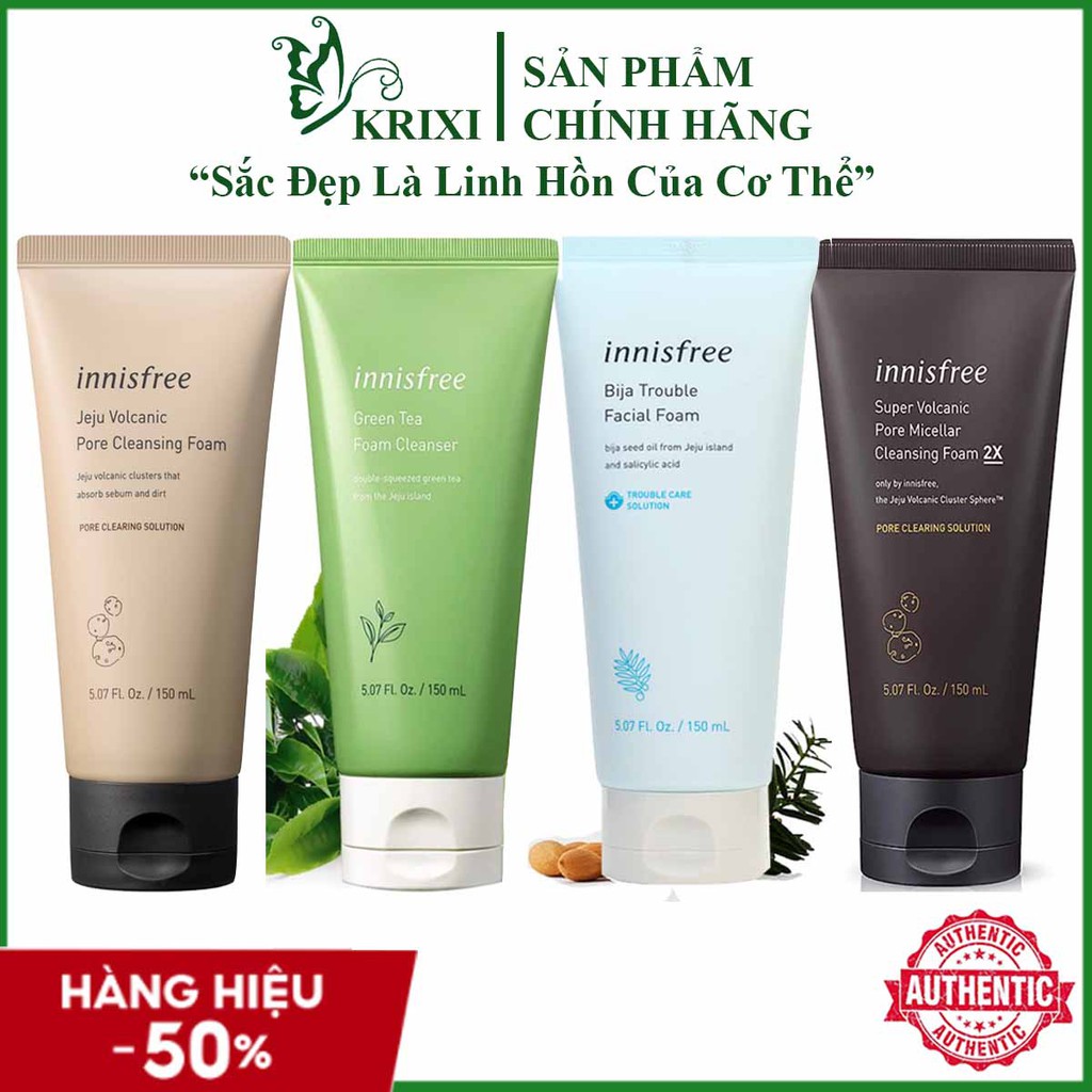 Sữa rửa mặt innisfree bija trouble facial foam dành cho da mụn 150ml