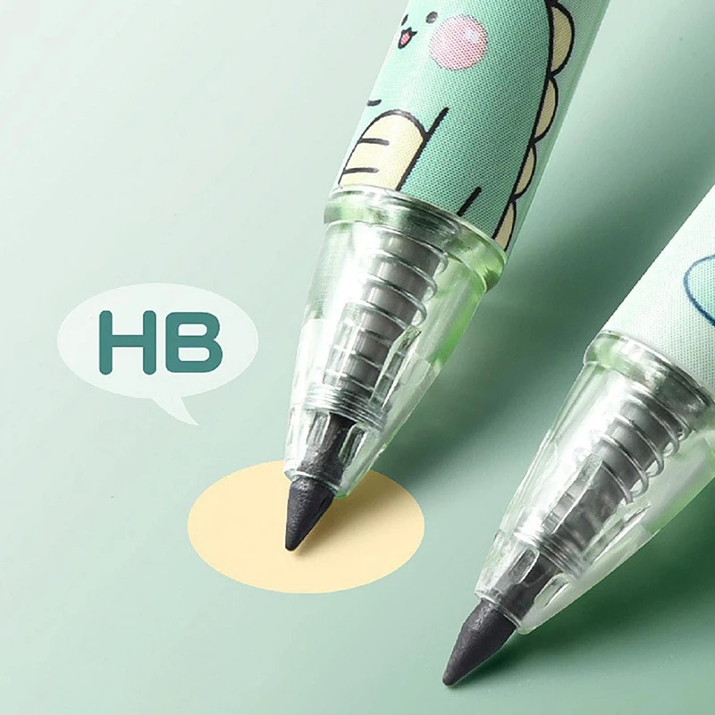 Bút Chì Bấm Chống Chảy Xệ Họa Tiết Hoạt Hình Dễ Thương Có Thể Thay Thế Tiện Dụng Cho Văn Phòng