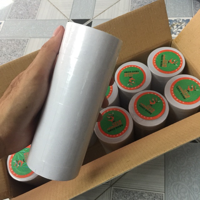 [DA ĐEN] Giấy tem cho máy bấm giá 2 dòng (ống 10 cuộn to)