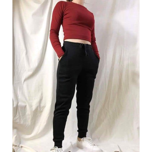 Quần jogger nỉ nam Unisex Chất Thun Da Cá Có Bigsize