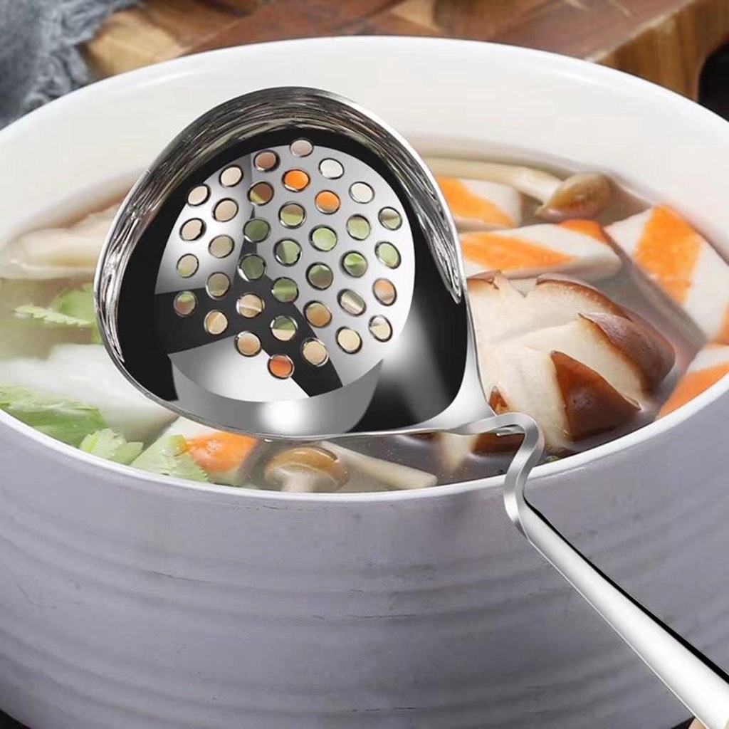 Muỗng Múc Canh Bằng Thép Không Gỉ Thiết Kế Tay Cầm Dài Sáng Tạo