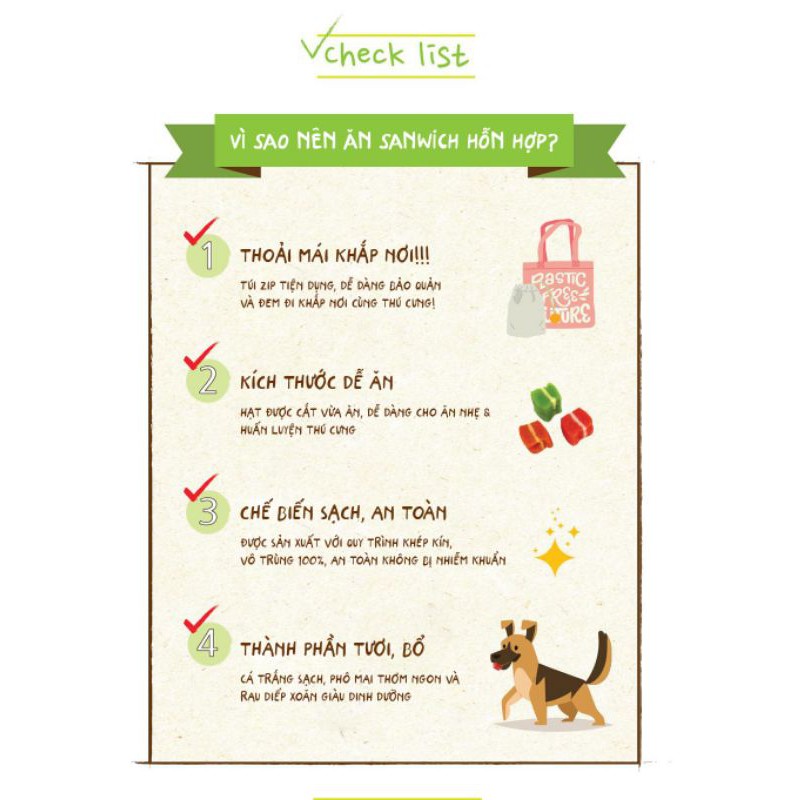 120gSANDWICH HỖN HỢP thịt gà, phô mai, cá hồi, rau củ, can-xi, rong biển nâu, lúa mì, xơ đậu tương (bánh đậu tương),