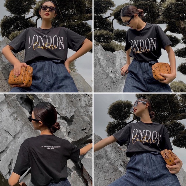 Áo Thun Tay Lỡ Unisex LONDON (Đen/Trắng) ❤️/Nam nữ unisex/FREESHIP ❤️