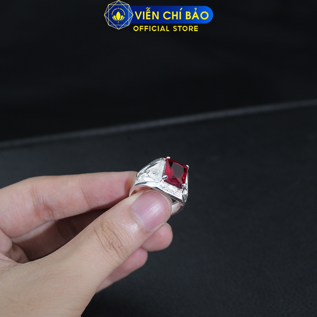 Nhẫn đại bàng đá đỏ chất liệu bạc 925 thời trang phụ kiện trang sức nam Viễn Chí Bảo N300755