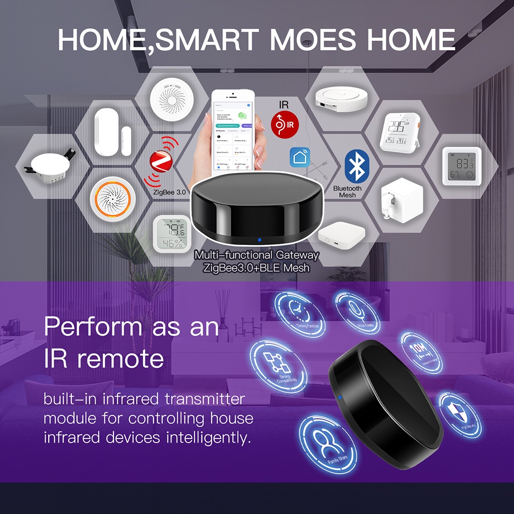 Thiết Bị Nhà Thông Minh 2 Trong 1 Điều Khiển Từ Xa Qua Alexa Google Home 38K IR
