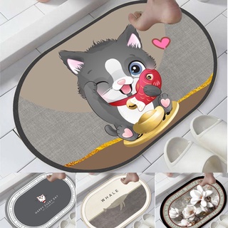 Thảm Lau Chân, Thảm Chùi Chân Thấm Nước Chống Trơn Trượt 40x60cm (hình siêu cute)