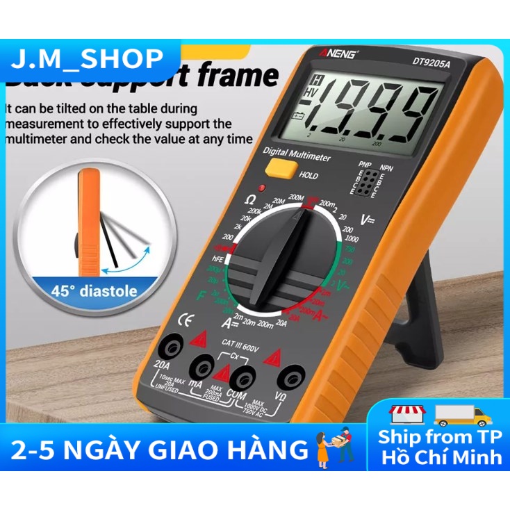 MONQIQI Đồng Hồ Vạn Năng DT9205A Đồng Hồ Vạn Năng Thông Minh Màn Hình Kỹ Thuật Số Độ Chính Xác Cao Dụng Cụ Kiểm Tra Bảo
