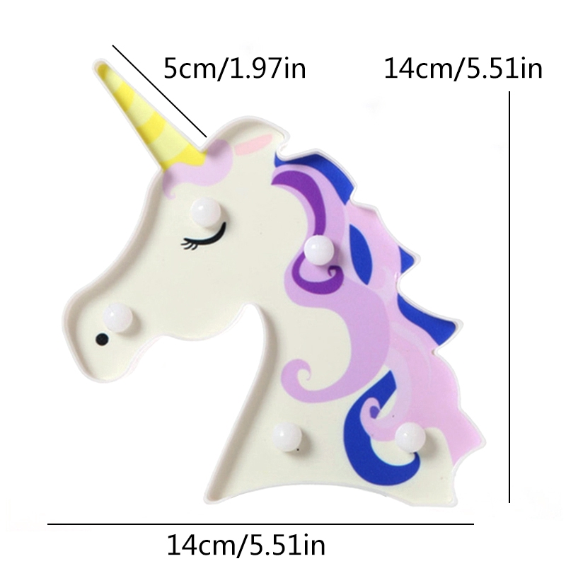 LED Flamingo Unicorn Sticker Modeling Lamp Room Decorative Light