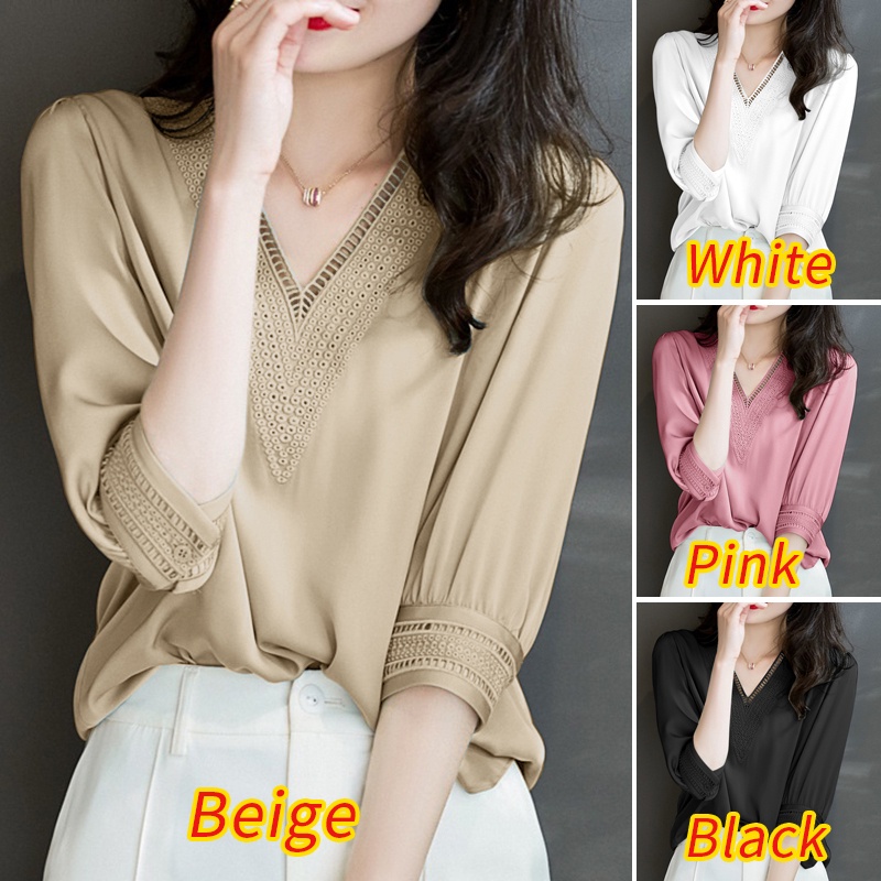 Áo ZANZEA tay 3 / 4 cổ chữ V thời trang quyến rũ dành cho nữ