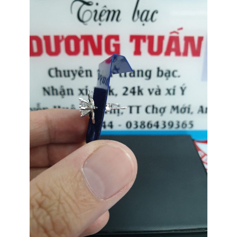 Bông bạc hình hoa hột xoàn