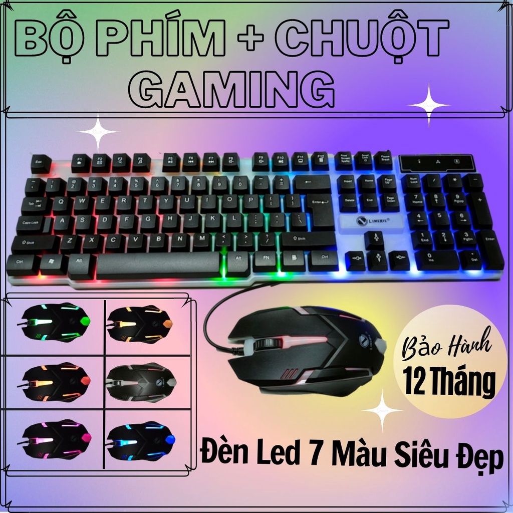 Bộ Phím Chuột Gaming Thiết Kế Led 7 Màu Siêu Đẹp Phù Hợp Với Các Nhu Cầu Chơi Game, Giải Trí, Làm Việc