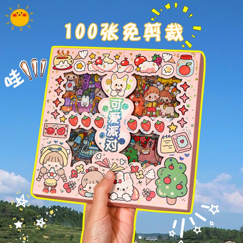 Set 100 miếng dán PET chống thấm nước chống bám bẩn trang trí đồ thủ công
