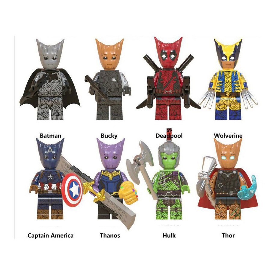 Bộ 8 nhân vật minifigures Groot Cosplay WM6070