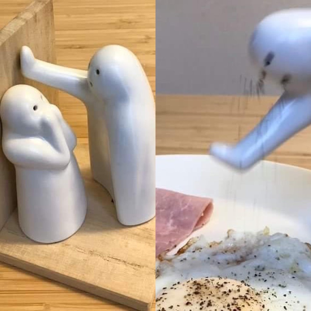 Lọ đựng hạt tiêu Kabedon tổng tài bá đạo chống tường rắc hạt tiêu lời tỏ tình bằng sứ trắng trang trí