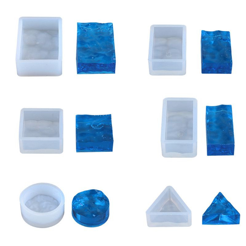 Khuôn Làm Móc Khóa / Vòng cổ Bằng Epoxy Hình Gợn Sóng Nước DIY