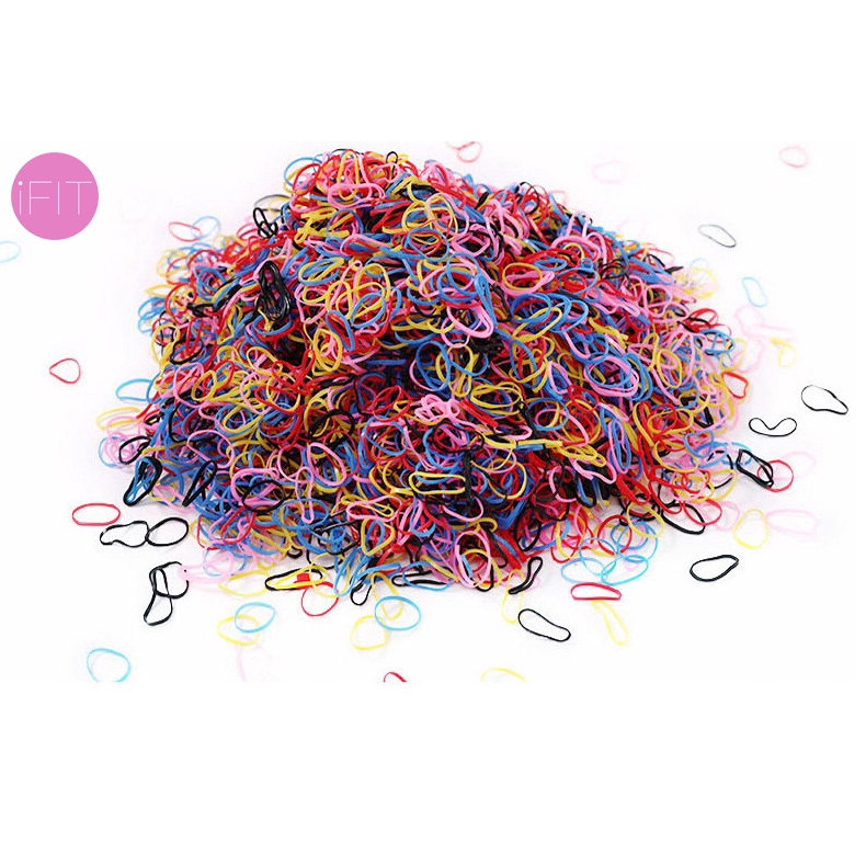 Bộ 2500 dây cột tóc nhiều màu sắc xinh xắn tiện dụng cho bé iFIT