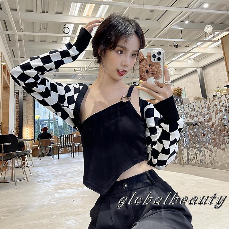 Áo Không Tay Lệch Vai Màu Đen Thiết Kế Độc Đáo Cho Nữ