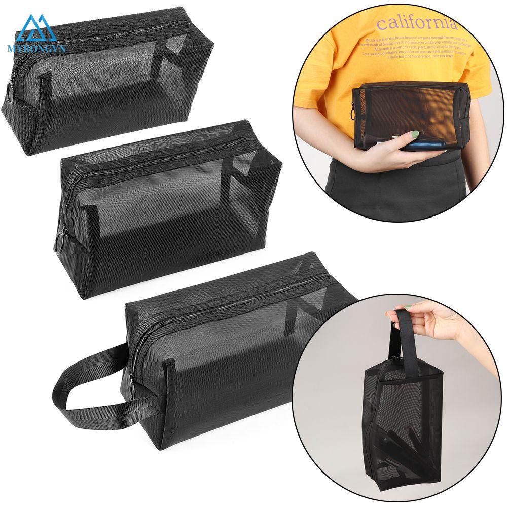 MYRONGOODS Túi mỹ phẩm lưới di động có khóa kéo cho cắm trại và du lịch thuận tiện