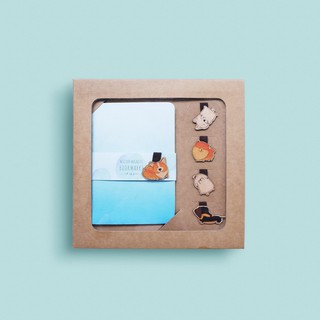 Set 5 Bookmark Gỗ Nam Châm Chó Corgi