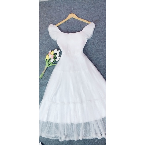 VÁY MAXI BẸT VAI BÈO DỰ TIỆC FULL SIZE S M L XL ( ẢNH VÀ VIDEO DO CHỦ SHOP TỰ CHỤP 1000% )
