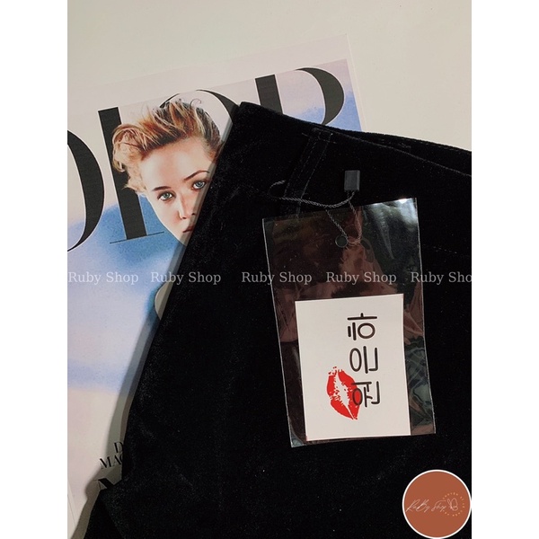 Chân Váy Nhung Chữ A , Với Thiết Kế Dây Rút Độc Đáo , Phong Cách