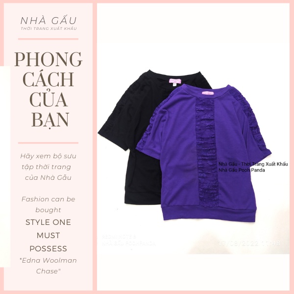 Áo tay ngắn nữ Heartsoul đen và tím 140822