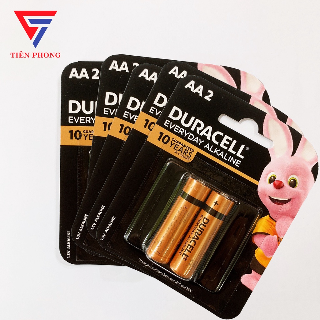 Combo 5 Vỉ Pin tiểu AA Alkaline Duracell Chính Hãng